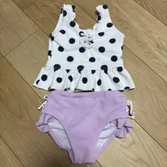 水玉模様フリル水着セット 110