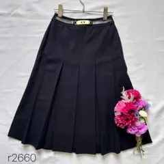 希少　セリーヌ ホースビット金具 ひざ丈 プリーツスカート　フランス製