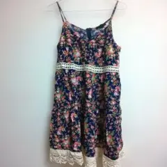 FOREVER 21【L】 花柄ノースリーブ ひざ上ワンピース