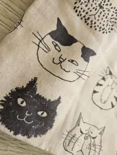 SALE✨【廃番&レア】カワグチミヤコさん 綿麻キャンバス 猫柄♡