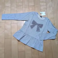 新品、未使用☆BeBe リボン柄 トレーナー チュニック　140cm