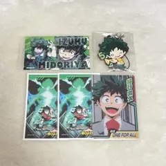 ヒロアカ 緑谷出久 ステッカー カード ラバーストラップ セット