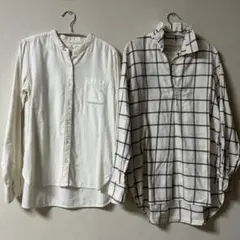 無印ネルシャツ長袖2点セットSと M