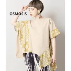 OSMOSIS loaf 切替アシンメトリーTシャツ　アシメ　Tシャツ　半袖