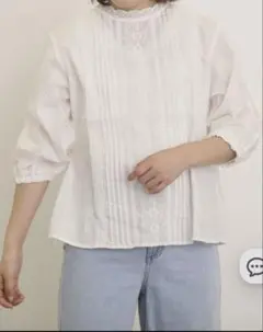 サマンサモスモス　フラワー柄刺繍レースブラウス