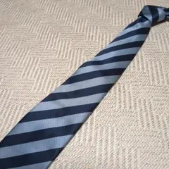 ネイビー グレー ストライプ ネクタイ