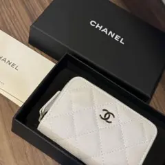 CHANEL シャネル ミニ ジップ マトラッセコインケース ホワイト新品未使用