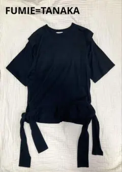 FUMIE=TANAKA 裾リボン半袖Tシャツ　ブラックのサムネイル
