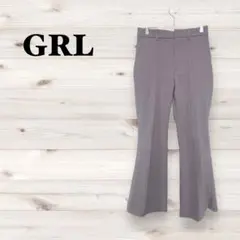 フロントタックフレアパンツ【L】スラックス オフィスカジュアル ストレッチ 綺麗