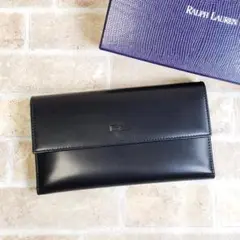 美品【Ralph Lauren】ラルフローレン 長札入れ マチ レザー ブラック 2025年最新】Ralph Lauren カラー：ブラック系 長財布の人気