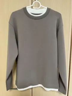 GLOBAL WORK ライトクッションクルーレイヤー チャコールグレー S