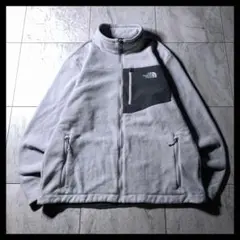 海外企画 THE NORTH FACE 切替 ジップ フリースジャケット グレー