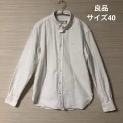 【良品サイズ40】MAISON KITSUNEボタンダウンシャツ　刺繍 白