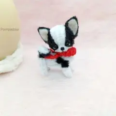 <チワワ>モールアート*モール犬*白黒①