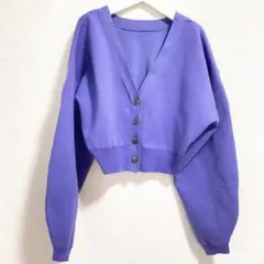 ダブルクローゼット　 カーディガン ニット 長袖 パープル