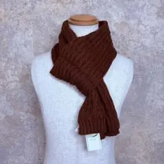 新品タグ付 クロコダイル ニットマフラー ブラウン 秋冬 メンズ トレンド 秋冬