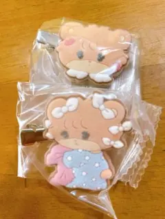 mikko フロッキーヘアクリップ ラテ2種セット ガチャ