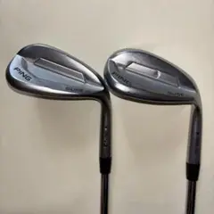 美品　PING ピンウエッジ　2本セット　黒⚫︎ ツアー　TOUR 52度　56度 ピン PING s159 ウェッジ メンズ ミッドナイト N.S.PRO MODUS