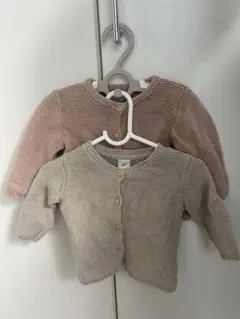 H&M オーガニックコットン カーディガン 1NB-2M ２枚セット