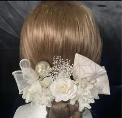 ヘッドパーツ❤︎成人式髪飾り 振袖 和装 ＊ホワイト＊