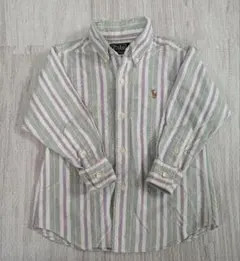 ポロ　ラルフローレン　長袖シャツ　100 キッズ　ストライプ　グリーン
