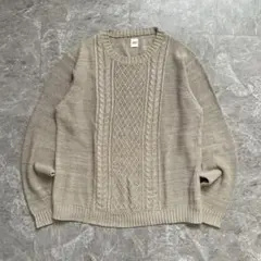【TAKEO KIKUCHI】タケオキクチ（3）ケーブルニット＊麻＊コットン＊