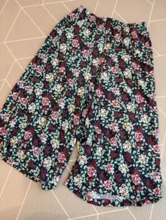 ユニクロ　リラコ　ステテコ　ルームウェア　夏　花柄　ネイビー