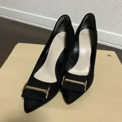 RANDA ブラック パンプス ゴールド金具 23.5cmのサムネイル