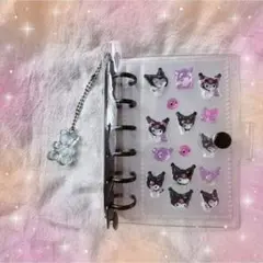 A7 リフィル付きシール帳ブラッククリアバインダー＋リフィルボンボンドロップ