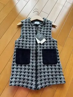 BEEN ハウンドトゥース柄 ノースリーブベスト