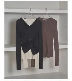 Todayful Silkwool Knit Cardigan チャコールグレー