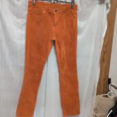 オレンジ コーデュロイ パンツ サイズ12