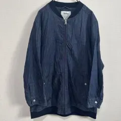 ikka デニムブルゾン　薄手　Lサイズ　ジップジャケット　七分袖