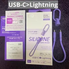CIO カラビナ付きケーブルホルダー&0.15mシリコンケーブルセット CtoL