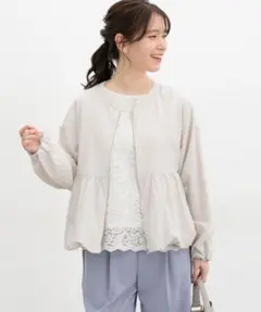 ハニーズ　【非フッ素撥水加工】裾バルーンブルゾン　アイボリー　Lのサムネイル