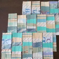 ジャンクジャーナル素材【287】短かめのペーパースニペット　　ブルー系　15本