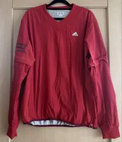 adidas レッド 長袖 Vネック L/G