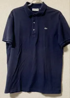ラコステ 半袖 紺色ポロシャツ　SLIM FIT Lサイズ　メンズ　紺のサムネイル