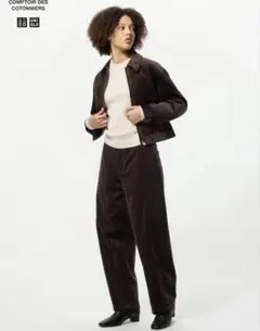 UNIQLO コーデュロイ カーブ パンツ 茶 COTONNIERS XLサイズ