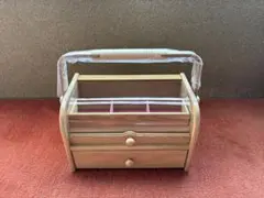 昭和レトロ【　Ｇ-Wood ソーイングボックス　】 美品 木製ソーイングボックス 裁縫箱 大容量 GWOOD - メルカリ