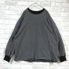 プルオーバースウェット M ブラック ボーダー オーバーサイズ ユニセックス