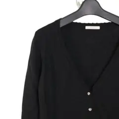 【美品】テチチ 高級ウール100% Vネックカーディガン 異素材切替 きれいめ