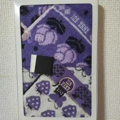 ANNA SUI タオルハンカチ 2枚セット パープル　猫苺　花