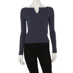 MERCURYDUO ロングスリーブ2WAYコンパクトVネックリブニット