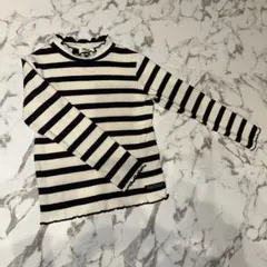 長袖カットソー 白と黒のストライプ