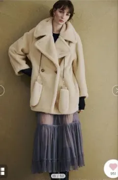 ECOPELボアミドルコート新品未使用タグ付き