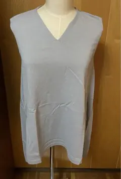 【新品未使用】ヤマダヤスコットクラブ系列AgaVネックロングニットノースリーブ