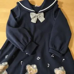 メゾピアノネイビー テディベア ワンピース フォーマル