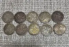 『古銭』　小型50銭銀貨（鳳凰50銭）　近代貨幣　10枚　002のサムネイル