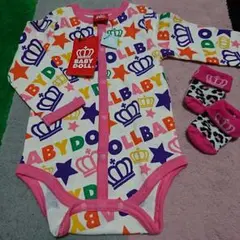 新品！ベビードール　ロンパース　80